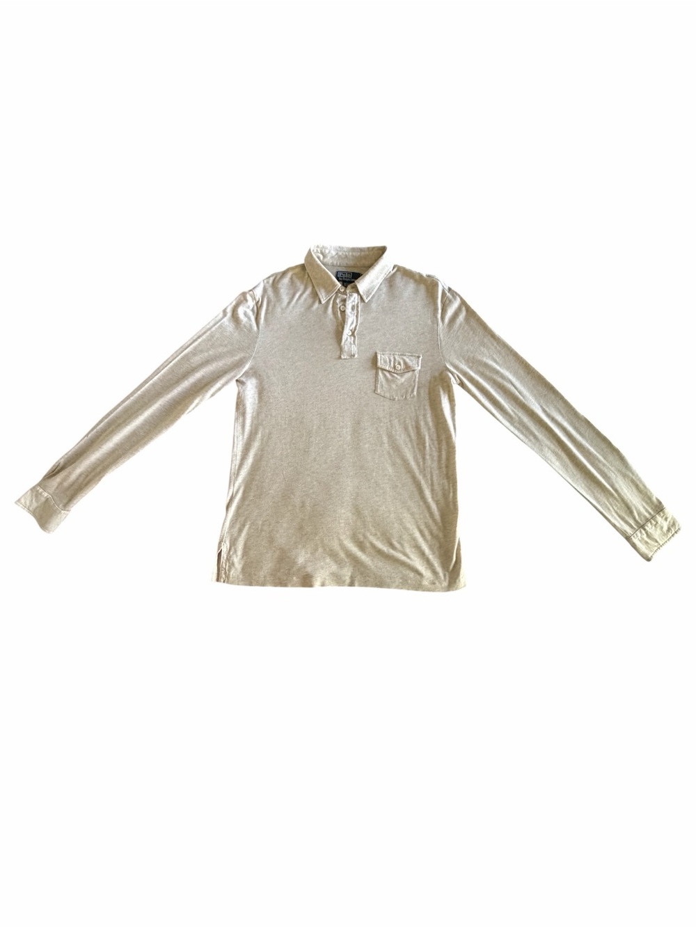 Polo Ralph Lauren Long Sleeve Polo Shirt Beige Si… - image 8